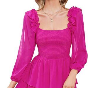 Byinns Smocked Ruffle Mini Dress